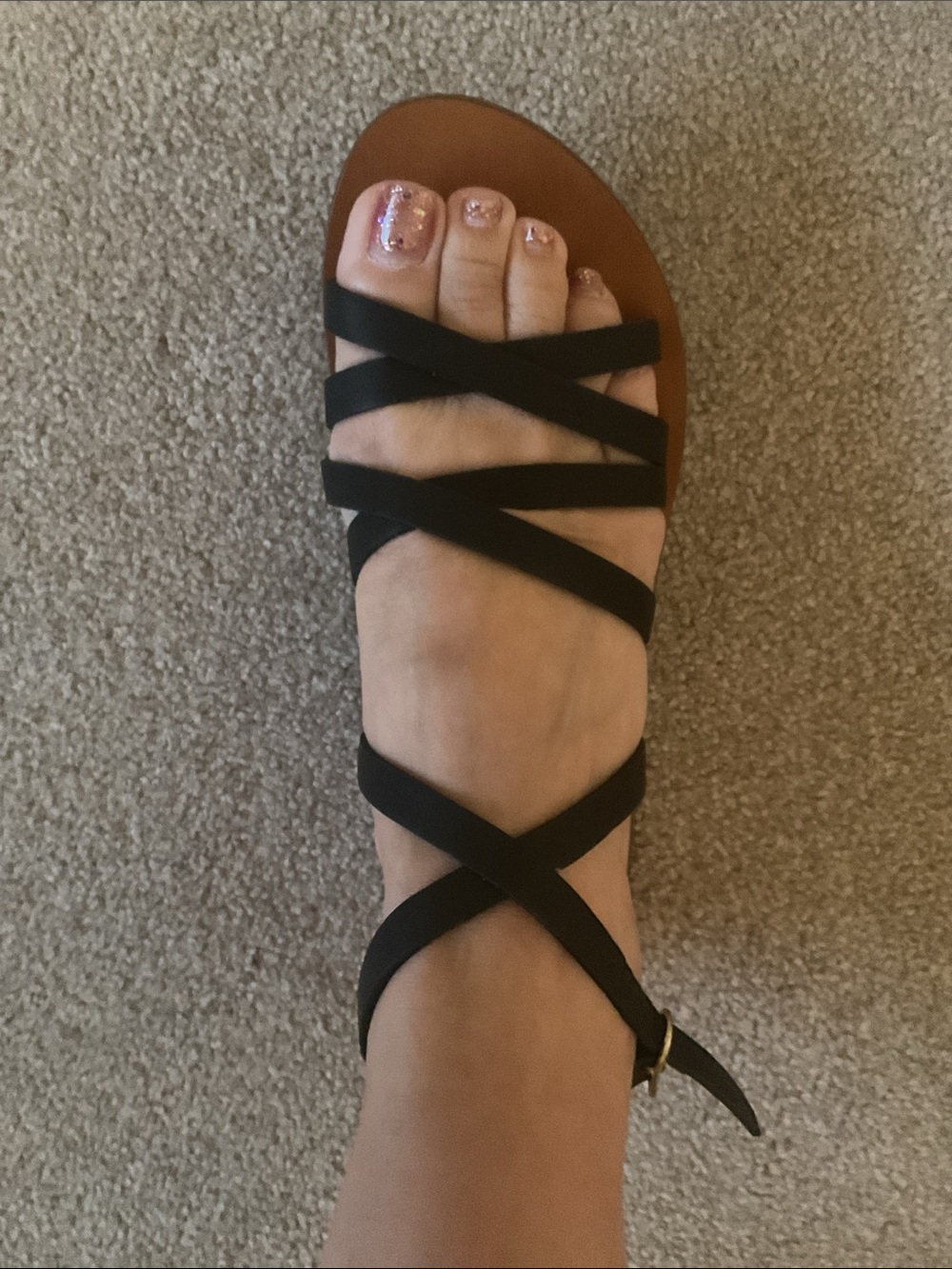 Cross-strap flat sandals in leather by J. Crew EUC - Picture 10 of 11